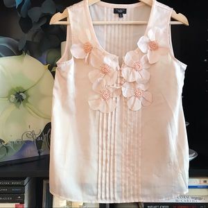 Talbots Peach Floral Blouse (Like New)